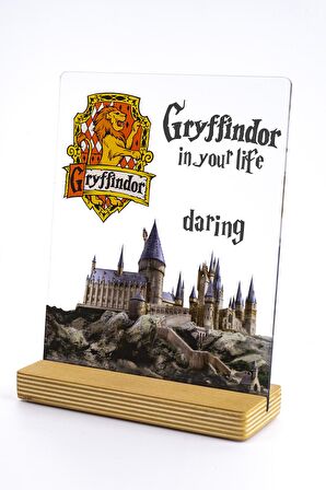 Sevgilambası Harry Potter Hediyesi Hogwarts Gryffindor Binası Şeffaf Tablo