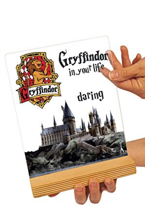 Sevgilambası Harry Potter Hediyesi Hogwarts Gryffindor Binası Şeffaf Çerçeve