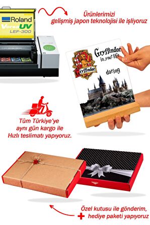 Sevgilambası Harry Potter Hediyesi Hogwarts Gryffindor Binası Şeffaf Çerçeve