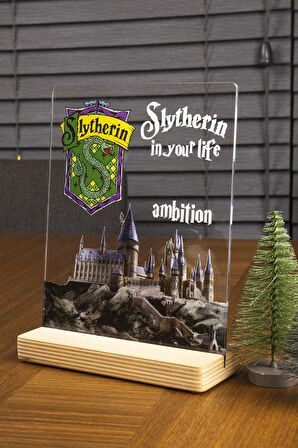 Sevgilambası Harry Potter Hediyesi Hogwarts Slytherin Binası Hediye Paketli Şeffaf Çerçeve