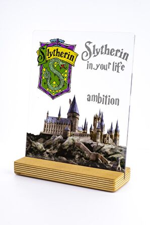 Sevgilambası Harry Potter Hediyesi Hogwarts Slytherin Binası Hediye Paketli Şeffaf Çerçeve