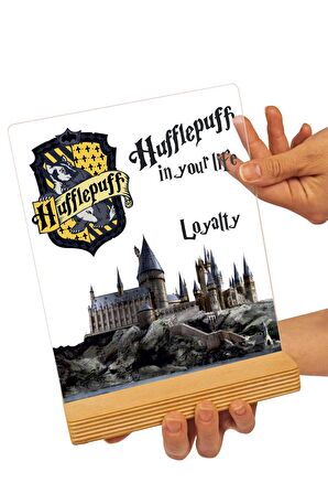 Sevgilambası Harry Potter Hediyesi Hogwarts Hufflepuff Binası Hediye Paketli Şeffaf Çerçeve