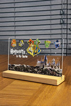 Sevgilambası Harry Potter Hediyesi Hogwarts Binaları Hediye Paketli Şeffaf Çerçeve