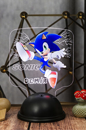 Kirpi Sonic Hediyesi, Çocuk Odası Süper Sonic Hediyesi İsimli Led Lamba, Sonic Tasarım Led Lamba