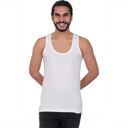 Tutku 102 Ribana Erkek Beyaz Atlet L 3'lü Paket