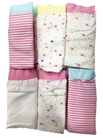 Öztaş 4726 Kız Çocuk Baskılı Şort Külot 6'lı Paket