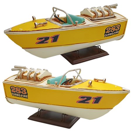 Dekoratif Metal Hız Botu Sürat Teknesi 32cm