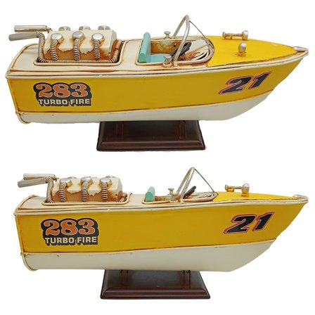 Dekoratif Metal Hız Botu Sürat Teknesi 32cm