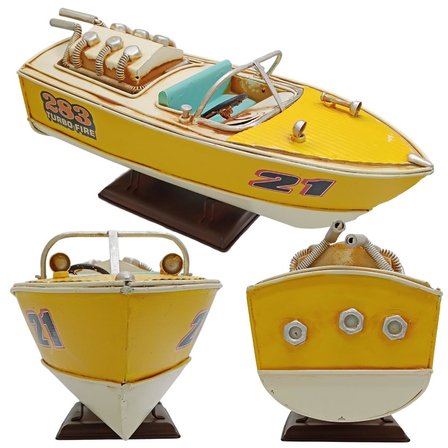 Dekoratif Metal Hız Botu Sürat Teknesi 32cm