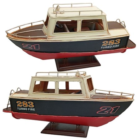 Dekoratif Metal Sürat Teknesi Hız Botu 34cm