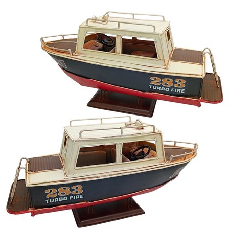 Dekoratif Metal Sürat Teknesi Hız Botu 34cm