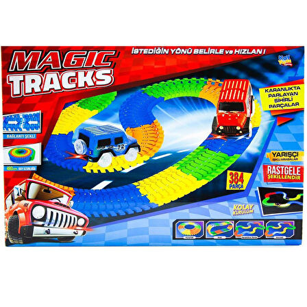 Magic Tracks Hareketli Raylar Yol Seti  384 Parça+2 Araba