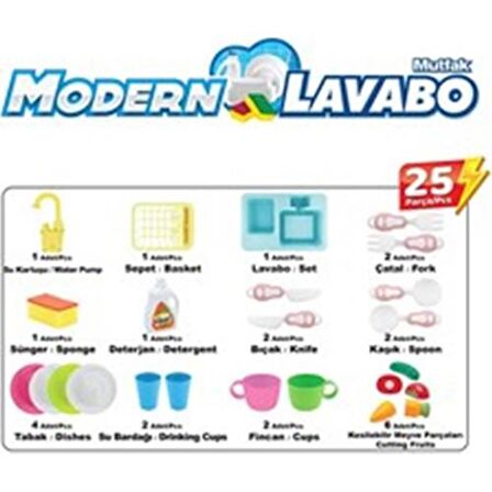 Mutfak Lavabo Seti 25 Parça 7021