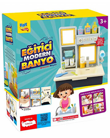 Kayyum Oyuncak Eğitici Modern Banyo Seti Müzikli Işıklı Mavi 7041