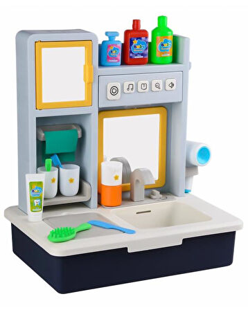 Kayyum Oyuncak Eğitici Modern Banyo Seti Müzikli Işıklı Mavi 7041