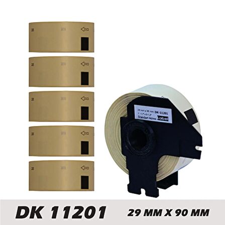 EcotagPlus Brother DK 11201 Etiket 29 mm x 90 mm - 6 X 400 Adet - 11201 + Tutucu
