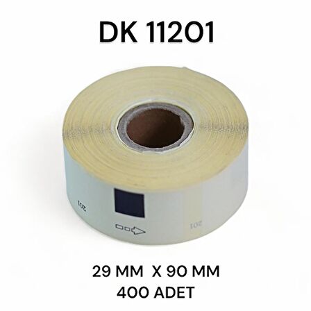 EcotagPlus Brother DK 11201 Etiket 29 mm x 90 mm - 6 X 400 Adet - 11201 + Tutucu