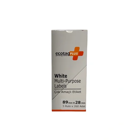 Ecotagplus Dymo Muadili Etiket - 89 mm x 28 mm - 5 x 260 Adet -  Eko Paket - 99010