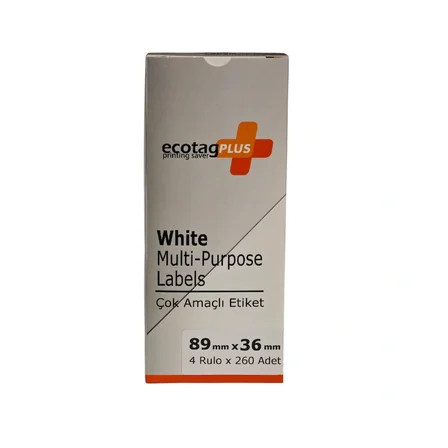 Ecotagplus Dymo Muadili Etiket - 89 mm x 36 mm - 4 x  260 Adet - Eko Paket - 99012