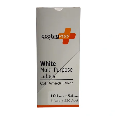 Ecotagplus Dymo Muadili Etiket - 101 mm x 54 mm - 3 x 220 Adet - Eko Paket - 99014