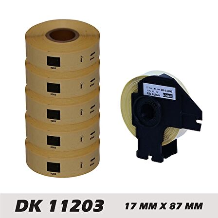 EcotagPlus Brother DK 11203 Etiket 17 mm x 87 mm - 6 x 300 Adet + Tutucu