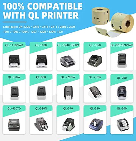 EcotagPlus Brother DK 11221 Etiket 23 mm x 23 mm - 6 X 1000 Adet + Tutucu