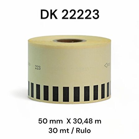 EcotagPlus Brother DK 22223  Etiket 50 mm x 30,48 m -Sürekli - 6 Adet + Tutucu