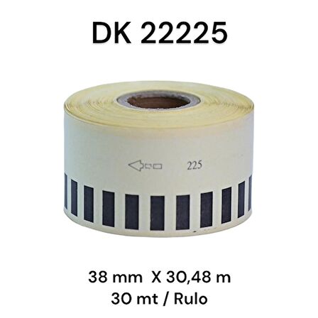 EcotagPlus Brother DK 22225  Etiket 38 mm x 30,48 m -Sürekli - 6 Adet + Tutucu