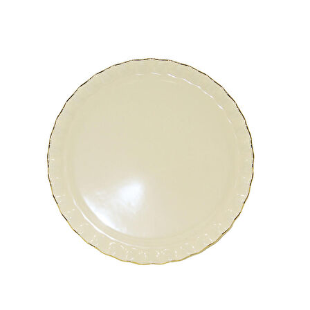 Glore Solid Krem Wavy Servis Tabağı 26cm 6'lı