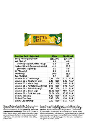 Waspco Muzlu Yüksek Protein Bar 50 gr 
