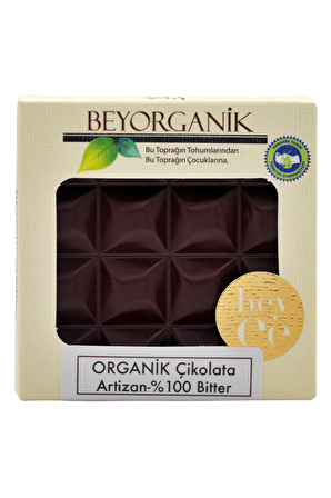 BEYORGANİK Organik Çikolata Artizan %100 Bitter 40 gr