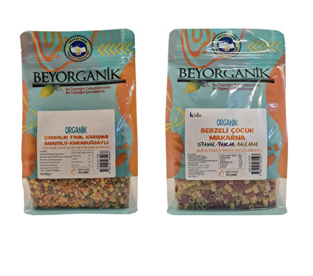 Beyorganik Çocuk Makarna 240 gr & Çorbalık Tahıl Karışımı Karabuğdaylı 440 gr