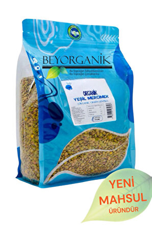 Organik Yeşil Mercimek 2,5kg (PESTİSİT VE AFLATOKSİN ANALİZLİ)