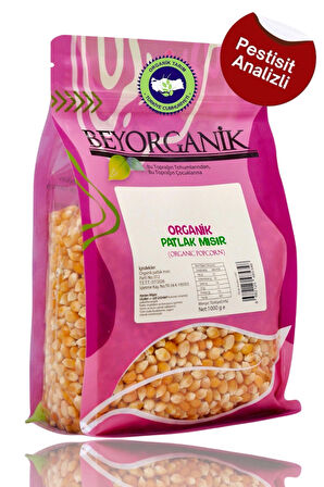 ORGANİK Patlak Mısır 1kg (PESTİSİT ve AFLATOKSİN ANALİZLİ)