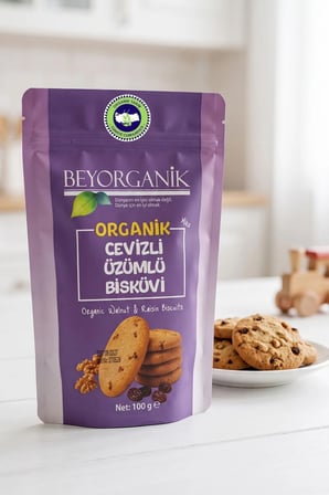 Organik Cevizli Üzümlü Bisküvi Miks 100gr