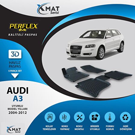 Perflex Paspas 3D Havuzlu X-Mat Audi A3 2004-2012
