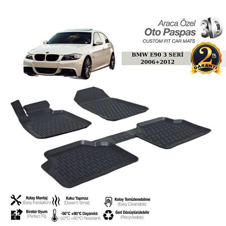3D PASPAS SİYAH BMW 3 SERİSİ E90 2005-2012
