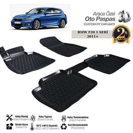 3D PASPAS SİYAH BMW 1 SERİSİ F20 2011--2019