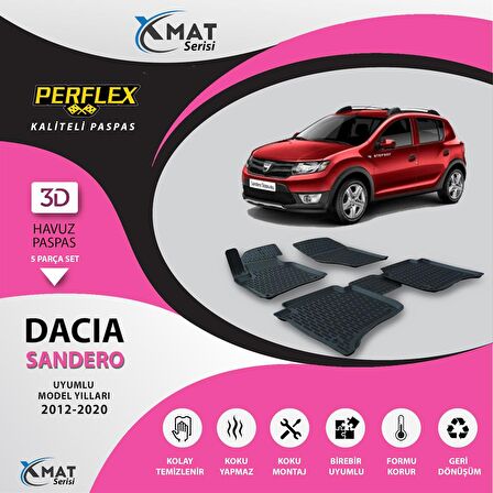 Perflex Paspas 3D Havuzlu X-Mat Sandero 2012-2020