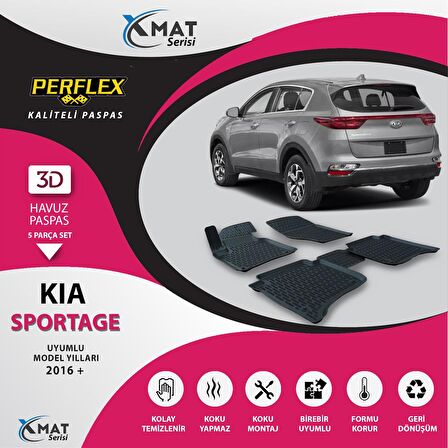 Perflex Paspas 3D Havuzlu X-Mat Sportage 2016+