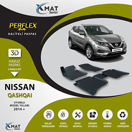 Perflex Paspas 3D Havuzlu X-Mat Nissan Qashqai 2014+