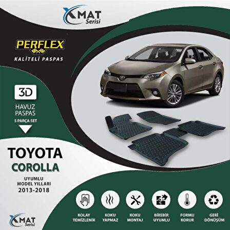 Perflex Paspas 3D Havuzlu X-Mat Corolla 2013-2018