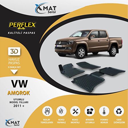 Perflex Paspas 3D Havuzlu X-Mat Amarok 2011+