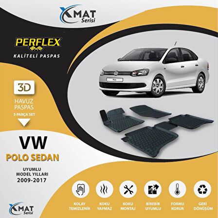 Perflex Paspas 3D Havuzlu X-Mat Polo Sedan 2009-2017