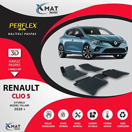 Perflex Paspas 3D Havuzlu X-Mat Clio 5 2020+