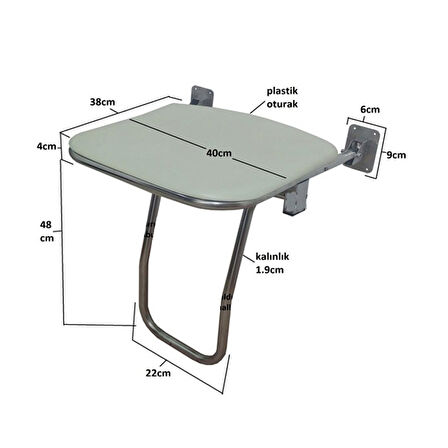 Okinox Metal Bedensel Engelli Duş Oturağı 304 Paslanmaz 900319