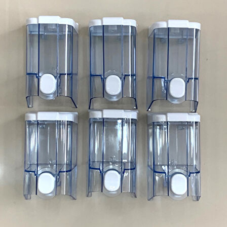 6 Adet Vialli S2T  500ml Plastik Sıvı Sabunluk. Transparent Mavi. 990117