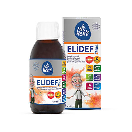 Elidef Şurup Zencefil, C Vitamini Ve Çinko Içeren Takviye Edici Gıda