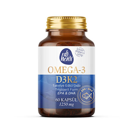 Omega-3 D3 & K2 Vitamin 60 Kapsül Takviye Edici Gıda