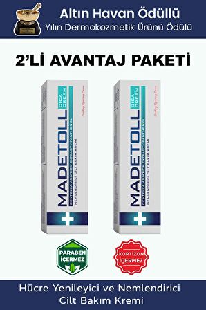 Madetoll Cilt Bakım Kremi 37 gr İKİLİ PAKET Nemlendirici,Yatıştırıcı,Onarıcı Cica Centella Su bazlı